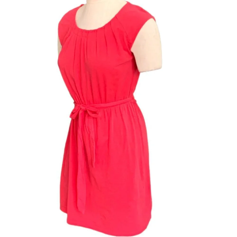 Ann Taylor LOFT Cotton Slub Knit Sleeveless Dress Tie Waist Sz XSP #109G - Picture 4 of 9